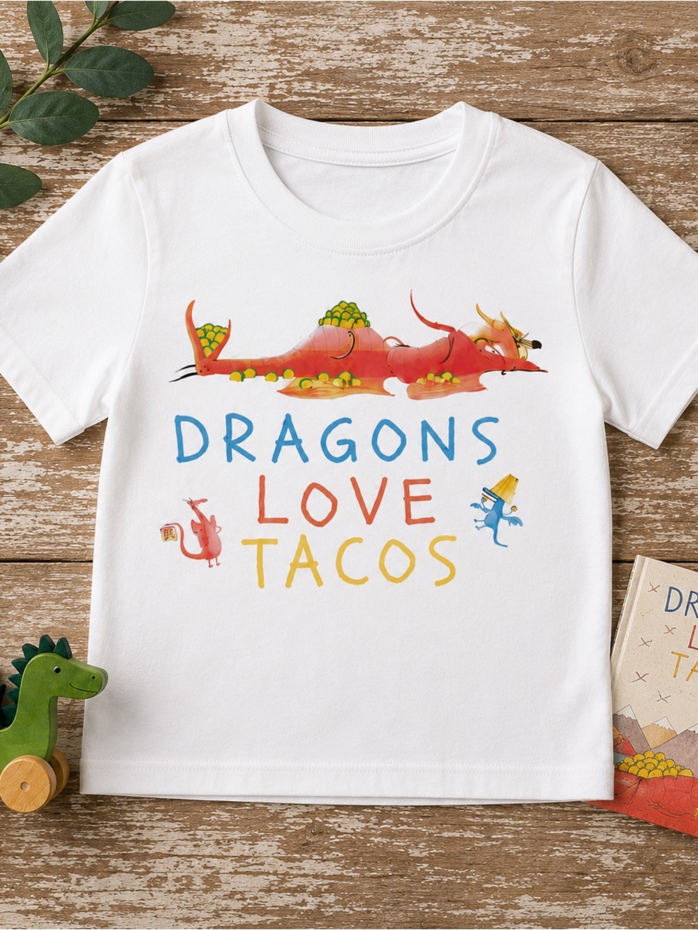 Dragons Love Tacos Kids T-Shirt Rabbit Skins Storybook Tee Youth